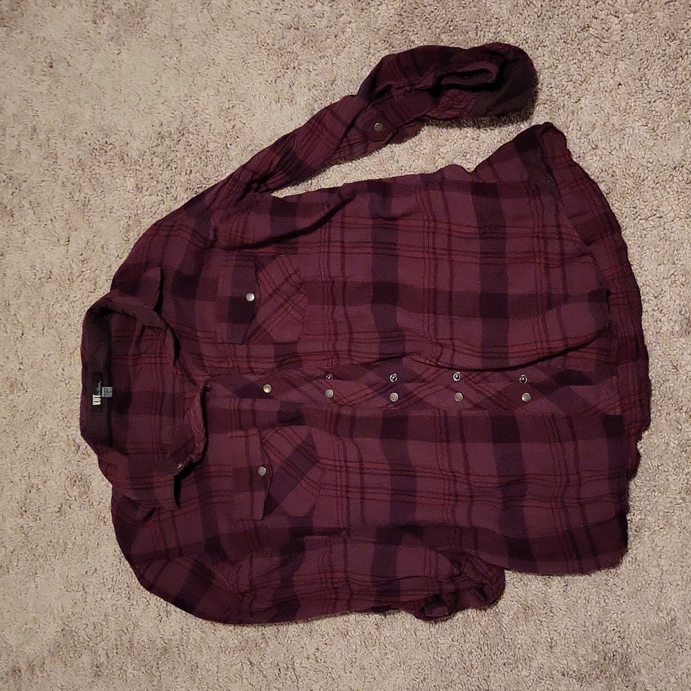 KUT FROM THE KLOTH 3/4 DOUBLE FLAP POCKET PLAID TOP